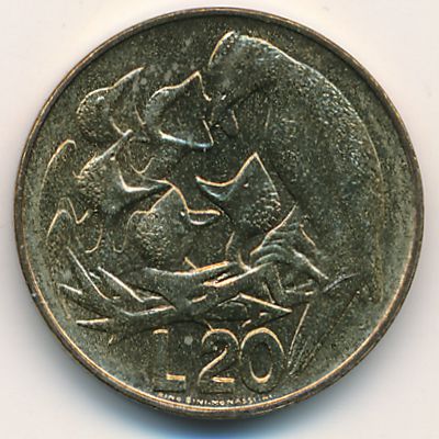 Сан-Марино, 20 лир (1975 г.)