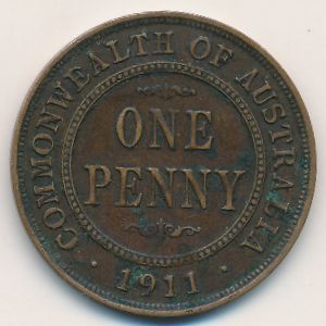 Австралия, 1 пенни (1911 г.)