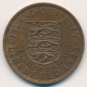 Джерси, 1/12 шиллинга (1945 г.)