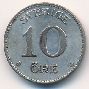 Sweden, 10 ore, 1934