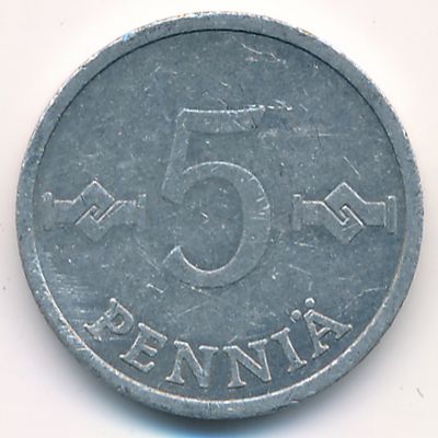 Finland, 5 pennia, 1980