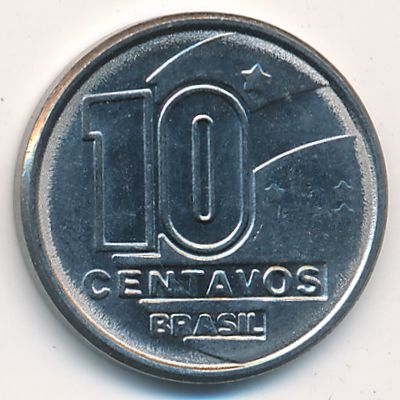 Brazil, 10 centavos, 1990