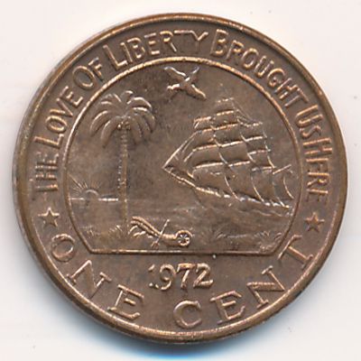 Либерия, 1 цент (1972 г.)