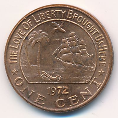 Либерия, 1 цент (1972 г.)