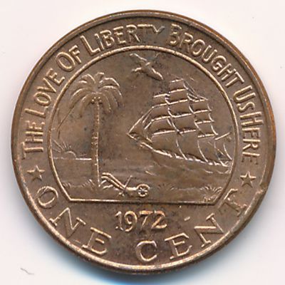 Либерия, 1 цент (1972 г.)