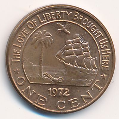 Liberia, 1 cent, 1972
