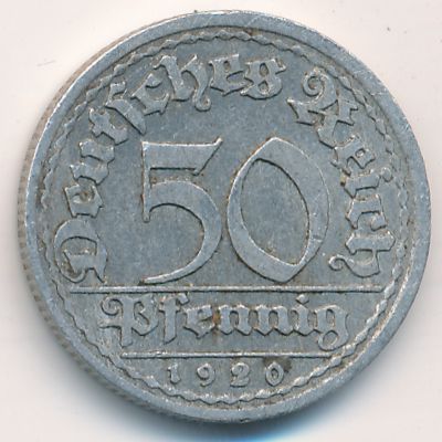 Веймарская республика, 50 пфеннигов (1920 г.)