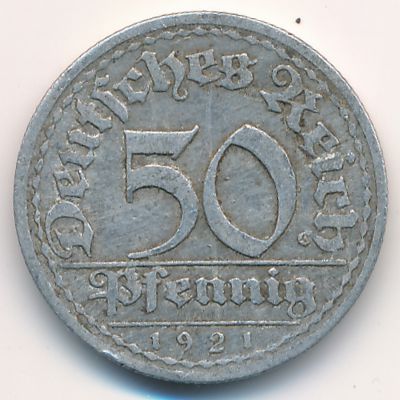 Веймарская республика, 50 пфеннигов (1921 г.)