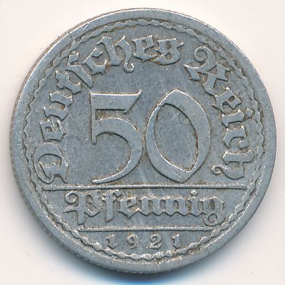 Веймарская республика, 50 пфеннигов (1921 г.)