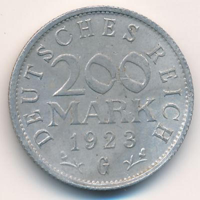 Weimar Republic, 200 mark, 1923