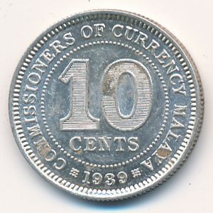 Малайя, 10 центов (1939 г.)