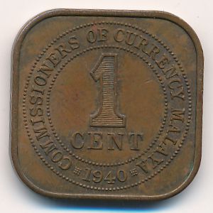 Малайя, 1 цент (1940 г.)
