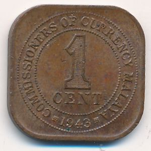 Malaya, 1 cent, 1943