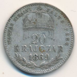 Венгрия, 20 крейцеров (1868–1869 г.)