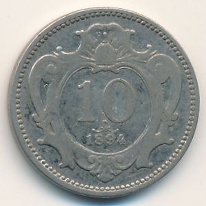Австрия, 10 геллеров (1894 г.)