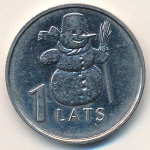 Латвия, 1 лат (2007 г.)