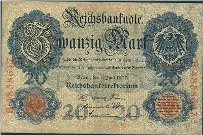 Германия, 20 марок (1907 г.)