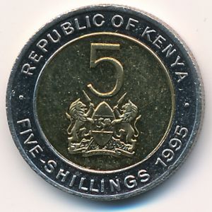 Kenya, 5 shillings, 1995