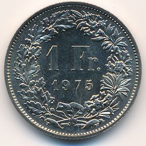 Швейцария, 1 франк (1975 г.)