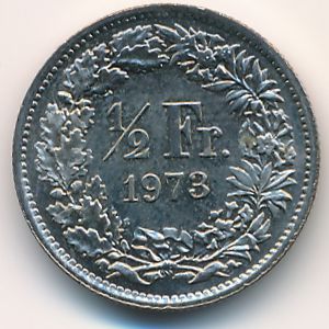 Швейцария, 1/2 франка (1973 г.)