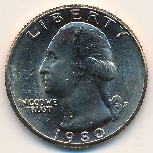 США, 1/4 доллара (1980 г.)