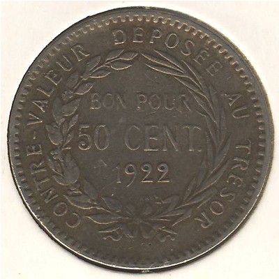 Martinique, 50 centimes, 1897–1922