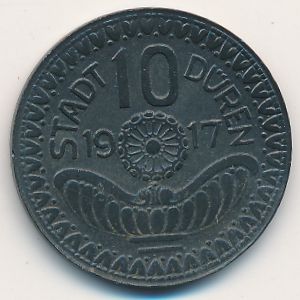 Дюрен., 10 пфеннигов (1917 г.)