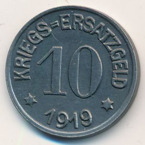 Крефельд., 10 пфеннигов (1919 г.)