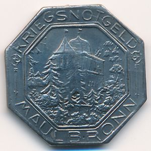 Маульбронн., 10 пфеннигов (1918 г.)