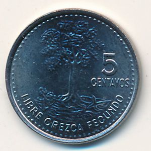 Guatemala, 5 centavos, 2010