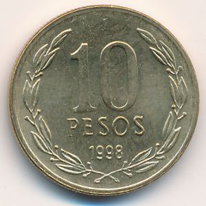 Чили, 10 песо (1998 г.)