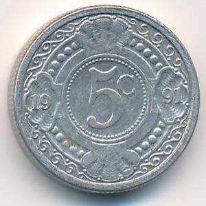 Антильские острова, 5 центов (1991 г.)