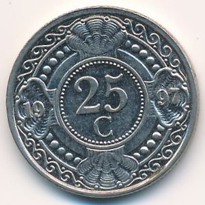 Антильские острова, 25 центов (1997 г.)
