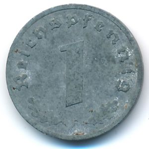 Nazi Germany, 1 reichspfennig, 1942