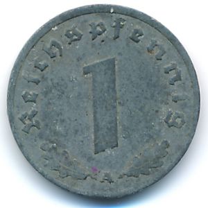 Nazi Germany, 1 reichspfennig, 1942