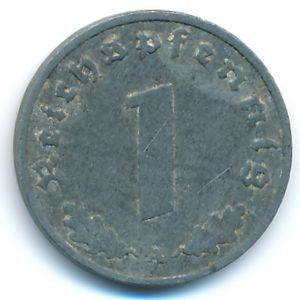 Nazi Germany, 1 reichspfennig, 1943