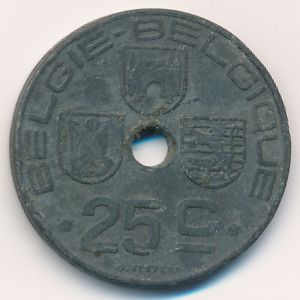 Belgium, 25 centimes, 1946