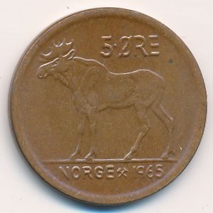 Norway, 5 ore, 1965