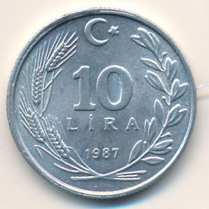 Турция, 10 лир (1987 г.)