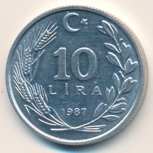 Турция, 10 лир (1987 г.)
