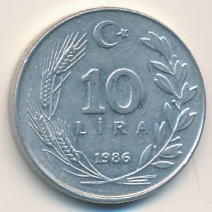 Турция, 10 лир (1986 г.)