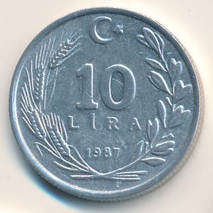 Турция, 10 лир (1987 г.)