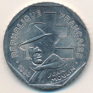 France, 2 francs, 1993
