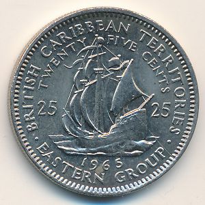 East Caribbean States, 25 cents, 1955–1965
