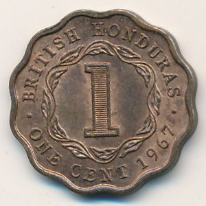 Британский Гондурас, 1 цент (1967 г.)