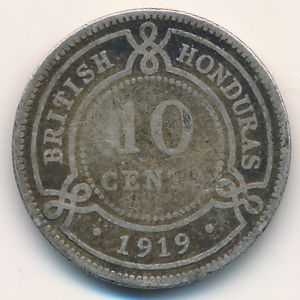 Британский Гондурас, 10 центов (1919 г.)