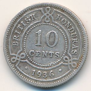Британский Гондурас, 10 центов (1936 г.)