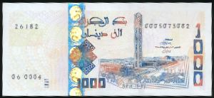 Алжир, 1000 динаров (2018 г.)