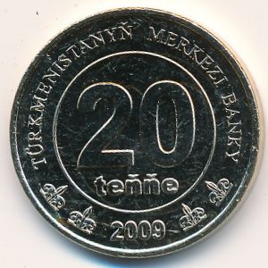 Turkmenistan, 20 tenge, 2009