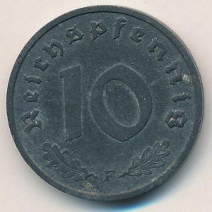 Nazi Germany, 10 reichspfennig, 1947
